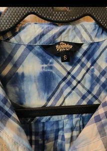 Tie Dye Plaid Sleeveless Shirt