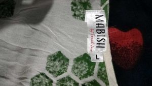 White &amp; Green Printed Maxi Dress