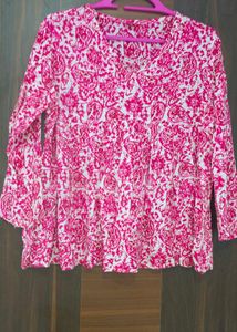 Pink Paisley Print Top