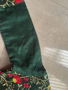 Embroidered Green Blouse