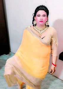 Vibrant Orange &amp; Cream Saree with blouse