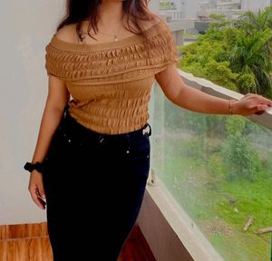 Smocked Off-Shoulder Top