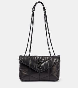 Saint Laurent Black Leather Puffer Bag