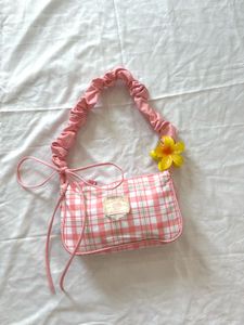 Cute Pink Plaid Shoulder Bag