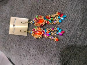 Boho Multi-Color Gemstone Dangle Earrings