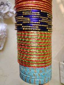 Vibrant Stack of Embellished Bangles