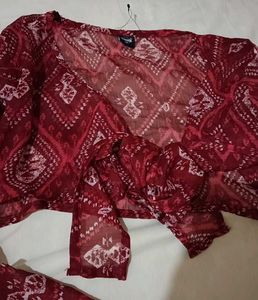 Maroon Ethnic Dupatta