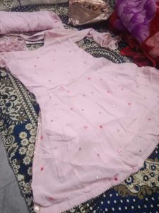 Elegant Pink Embroidered Anarkali Kurta