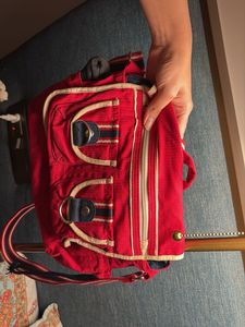 Red & Blue Striped Backpack