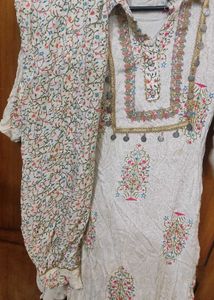 Embroidered Kurta with Coin Embellishments