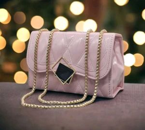 Chic Pink Quilted Crossbody Bag