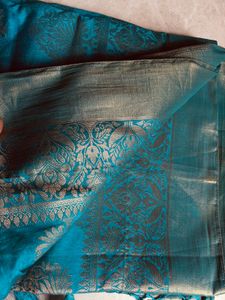 Teal Banarasi Silk Saree