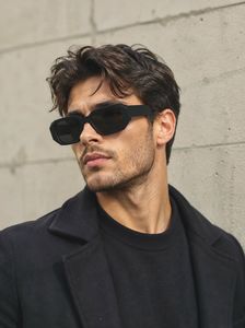 Prada Stylish Black Rectangular Sunglasses