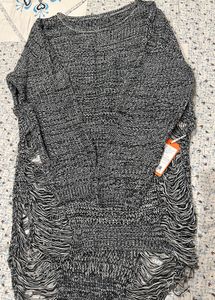 Completely new Frayed Hem Knit Sweater