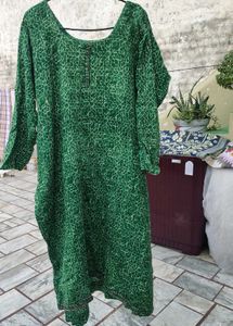 Green Printed Kurta