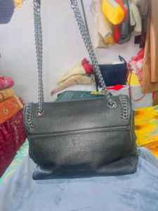 Chic Black Chain Detail Bag