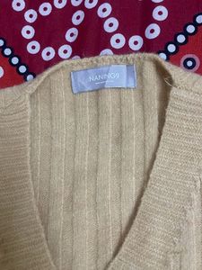 Yellow Sleeveless V-Neck Sweater Vest