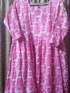 Vibrant Pink Floral Print Kurta