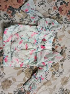 Floral Print Sheer Blouse
