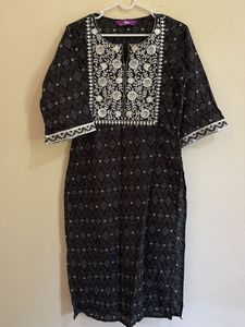 Libas Embroidered Black Kurta
