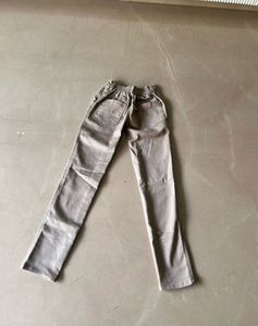 Boys Beige Elastic Waist Casual Chino Pants