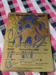 Rare Gold Suicune GX Pokemon Card