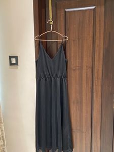Sleek Black Midi Dress
