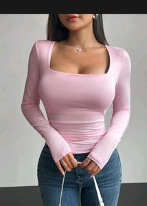 Newme Stylish Pink Long Sleeve Top