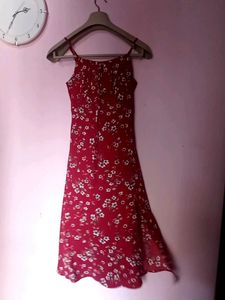 Chic ❤️ Red Floral A-Line Dress – Super Cute &amp; T