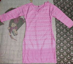 Pink Chikankari Kurti