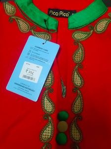 Red Woollen Straight Kurta For Women