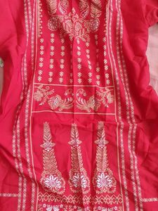 Beautiful Red Embroidered Kurta