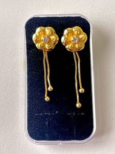 Gold Plated Two In One Earring