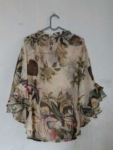 Floral Print Ruffle Sleeve top