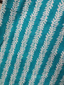 Blue Kurta with White Leaf Print