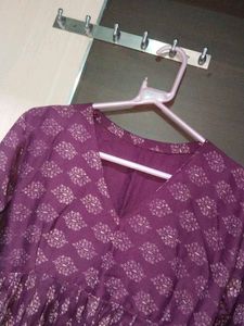 Elegant Purple Printed Kurta
