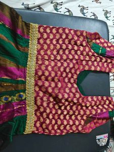pure kanchi silk anarkali/gown