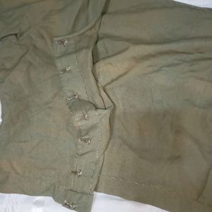 Olive Green Cotton Blouse