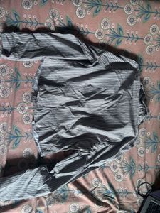 Stylish Striped Cropped Shirt with zip.