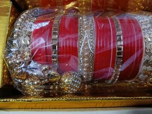 Stunning Red &amp; Gold Traditional Chura Bangle Set