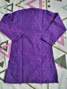 Boys' Purple Kurta Pajama Set