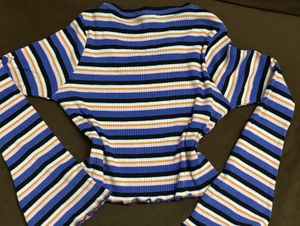 Colorful Striped Bell Sleeve Top