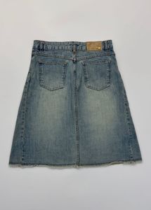 Denim embroidered skirt