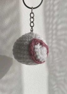 Crocheted White Spiderman inspired Keychain