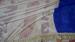 Royal Blue Saree with Golden Border