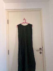 dark green Kurta with Red Dupatta heavy neckline