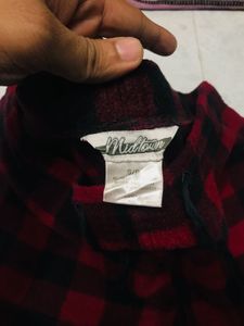 Red Checked Unisex Warm Pajamas