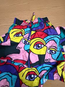Artistic Print Crop Top &amp; Shorts /Co-ord set