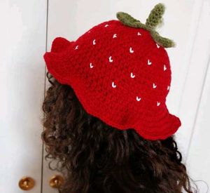 Handmade Crochet Strawberry Hat