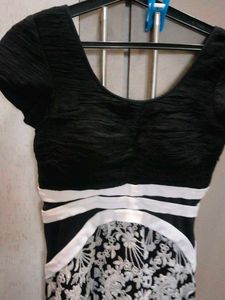 Elegant Black &amp; White Floral Dress (size 26)